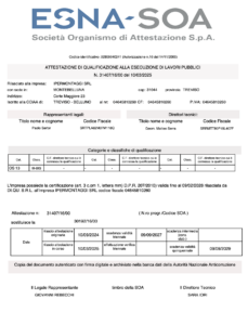 Certificazione SOA OS13 Classe III BIS di Ipermontaggi Srl
